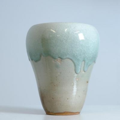 Friedl Holzer Kjellberg Friedl Kjellberg Large Ceramic Vase for Arabia Turquoise Glaze 1950s