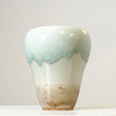 Friedl Holzer Kjellberg Friedl Kjellberg Large Ceramic Vase for Arabia Turquoise Glaze 1950s