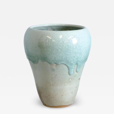 Friedl Holzer Kjellberg Friedl Kjellberg Large Ceramic Vase for Arabia Turquoise Glaze 1950s