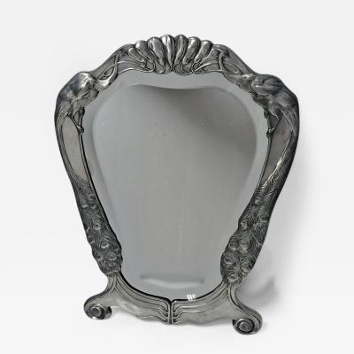 Friedrich Adler Friedrich Adler Art Nouveau Jugendstil Pewter Mirror Germany c 1901 Osiris