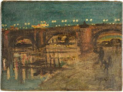 Friedrich Augustbrucke Friedrich Augustbrucke xx xx Dresden bei Abendbeleuching 