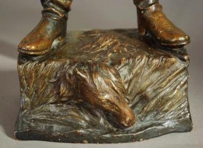 Friedrich Goldscheider Early 20thc bronzed slip cast figure of a gaucho by Goldscheider