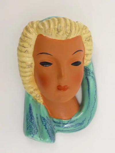 Friedrich Goldscheider Goldscheider Vienna Set of Four Wall Masks by Adolf Prischl Austria 1950s