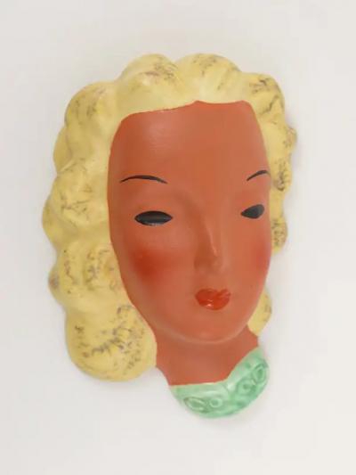 Friedrich Goldscheider Goldscheider Vienna Set of Four Wall Masks by Adolf Prischl Austria 1950s