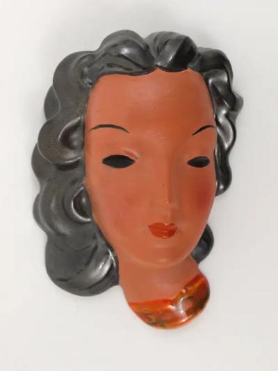 Friedrich Goldscheider Goldscheider Vienna Set of Four Wall Masks by Adolf Prischl Austria 1950s