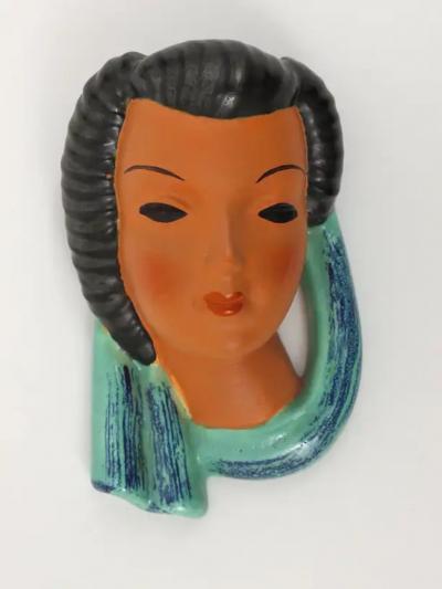 Friedrich Goldscheider Goldscheider Vienna Set of Four Wall Masks by Adolf Prischl Austria 1950s