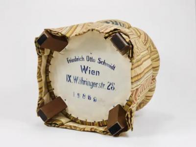 Friedrich Otto Schmidt Friedrich Otto Schmidt Art Deco Stool Pouf Original Condition Vienna 1920s