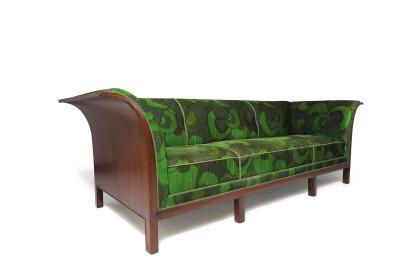 Frits Henningsen 1930s Frits Henningsen Sofa with Dramatic Flared Arms of Mahogany 