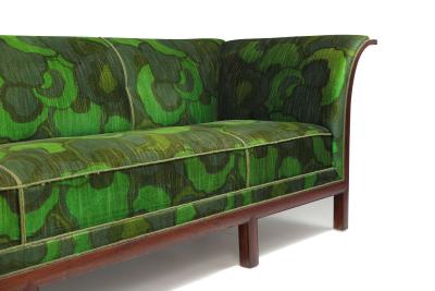Frits Henningsen 1930s Frits Henningsen Sofa with Dramatic Flared Arms of Mahogany 