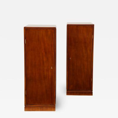 Frits Henningsen A Pair of Frits Henningsen Mahogany Freestanding Pedestal Cabinets Circa 1940s