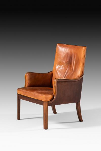 Frits Henningsen Easy Chair Produced by Cabinetmaker Frits Henningsen