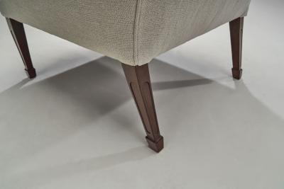 Frits Henningsen Frits Henningsen Easy Chairs with Fluted Legs Denmark 1940s