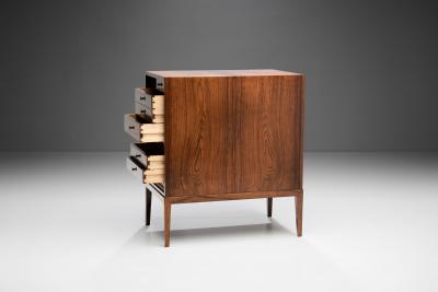 Frits Henningsen Frits Henningsen Rosewood Cabinet with Tambour Door Denmark 1950s