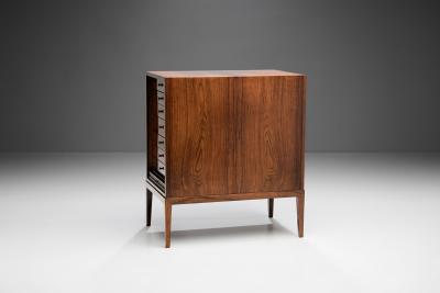 Frits Henningsen Frits Henningsen Rosewood Cabinet with Tambour Door Denmark 1950s