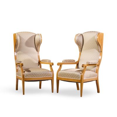 Frits Henningsen Frits Henningsen Style Swedish Biedermeier Wingback Lounge Chairs Pair