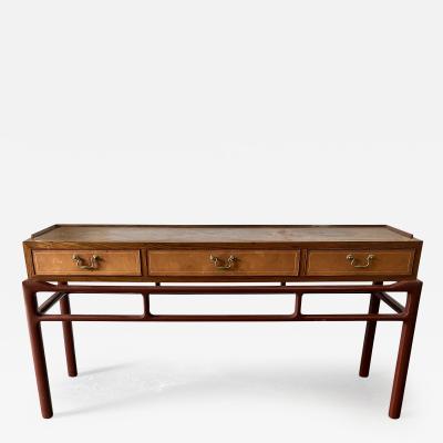 Frits Henningsen Frits Henningsen attributed Rosewood and Lacquered Chest on Stand