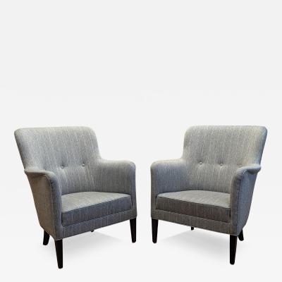 Frits Henningsen Pair of Danish Club Chairs Frits Henningsen