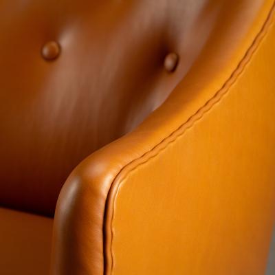 Frits Henningsen Two Seater Leather Sofa by Frits Henningsen Denmark 1940s