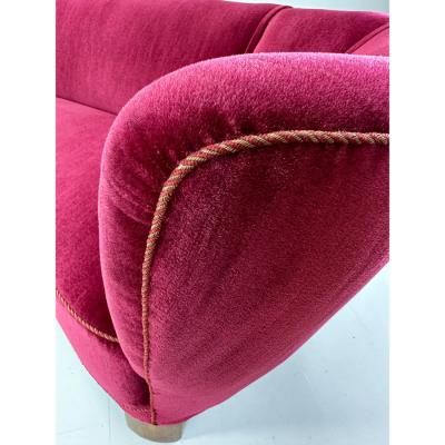 Fritz Hansen 1940 s Curved Danish Sofa
