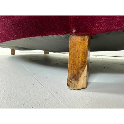 Fritz Hansen 1940 s Curved Danish Sofa