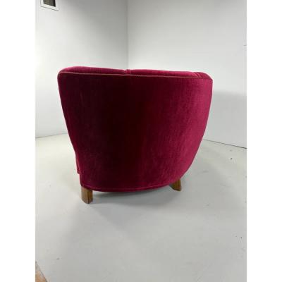 Fritz Hansen 1940 s Curved Danish Sofa