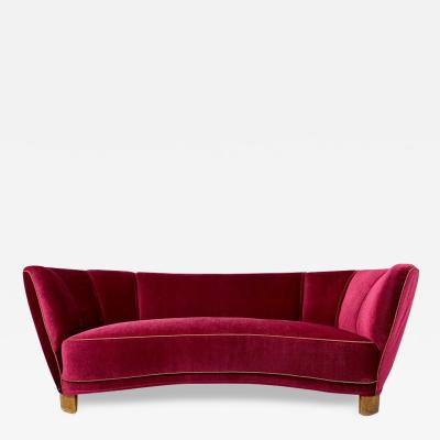 Fritz Hansen 1940 s Curved Danish Sofa