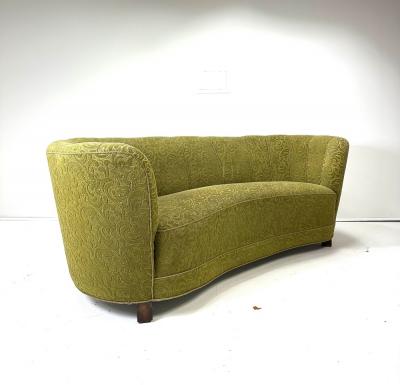 Fritz Hansen 1940 s Curved Danish Sofa