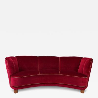 Fritz Hansen 1940 s Curved Danish Sofa