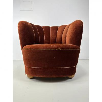 Fritz Hansen 1940 s Danish Lounge Chair