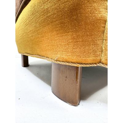 Fritz Hansen 1940s Danish Cabinet Maker High Back Lounge Chair