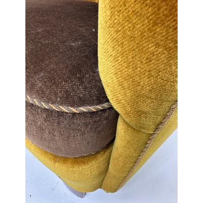 Fritz Hansen 1940s Danish Cabinet Maker High Back Lounge Chair