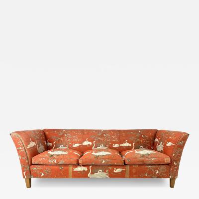 Fritz Hansen 1940s Danish Sofa Upholstered in Vintage Designer Swan Upholstery