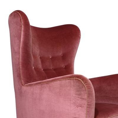 Fritz Hansen 1942 Fritz Hansen High back Lounge Chair 1672 in Original Mohair