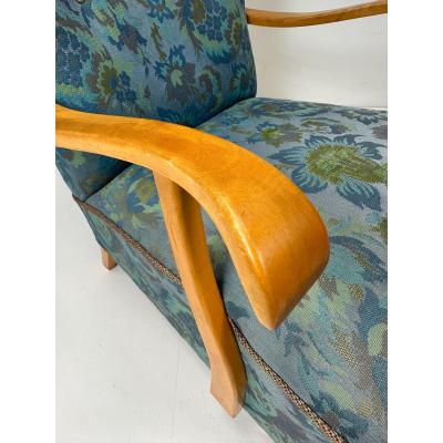 Fritz Hansen 1950s Swedish High Back Lounge Chair
