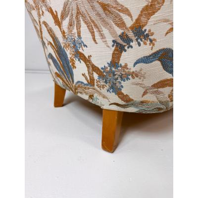 Fritz Hansen 1950s Swedish High Back Lounge Chair