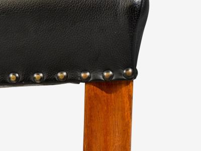 Fritz Hansen Danish Modern Armchairs Black Leather Bentwood Denmark 1960s