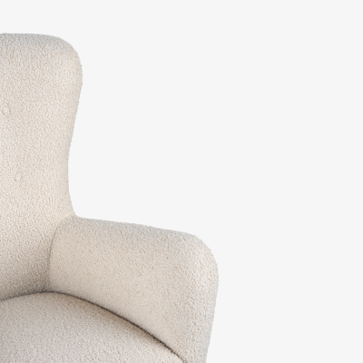 Fritz Hansen Danish Wing Chair in the Style of Fritz Hansen in Faux Shearling Boucl 