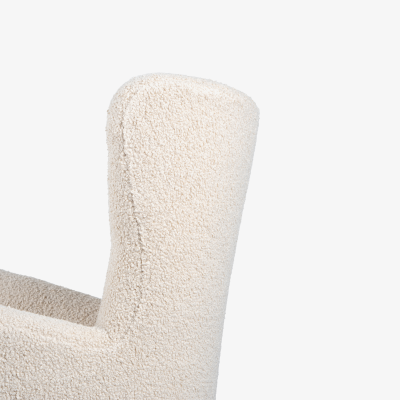 Fritz Hansen Danish Wing Chair in the Style of Fritz Hansen in Faux Shearling Boucl 