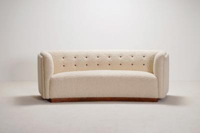 Fritz Hansen Fritz Hansen Model 1668 Three Seat Sofa Wool Boucl Fabric Circa 1940