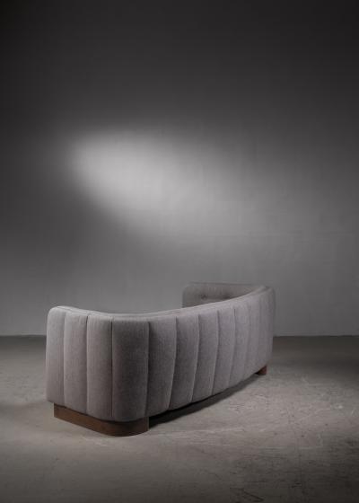 Fritz Hansen Fritz Hansen grey three seater sofa Denmark 1940s