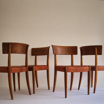 Fritz Hansen KAJ GOTLOB SET OF FOUR OAK KLISMOS CHAIRS