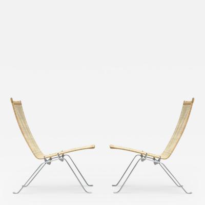 Fritz Hansen PAIR OF POUL KJAERHOLM PK22 LOUNGE CHAIR IN WICKER