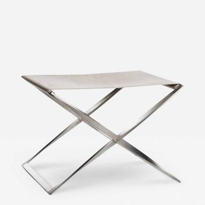 Fritz Hansen POUL KJAERHOLM PK91 FOLDING STOOL IN NATURAL CANVAS