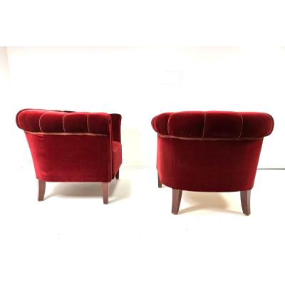Fritz Hansen Pair of 1940s Swedish Lounge Chairs