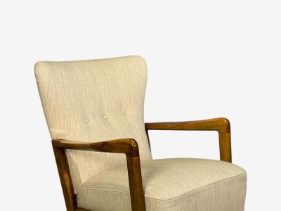 Fritz Hansen S ren Hansen Lounge Chairs Wool Beech Denmark 1940s