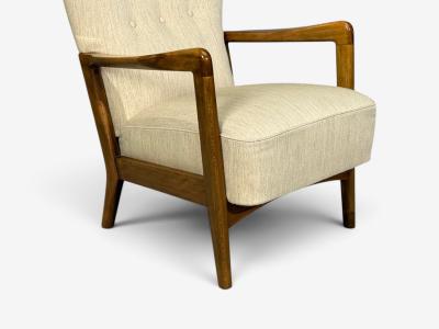 Fritz Hansen S ren Hansen Lounge Chairs Wool Beech Denmark 1940s