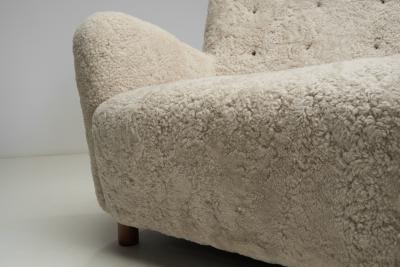 Fritz Hansen Three Seater Sofa in the manner of Fritz Hansen Denmark Mid 20th Century