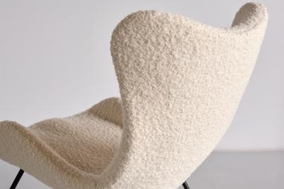 Fritz Neth Fritz Neth Madame Lounge Chair in White Nobilis Boucl Correcta Germany 1958