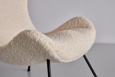 Fritz Neth Fritz Neth Madame Lounge Chair in White Nobilis Boucl Correcta Germany 1958