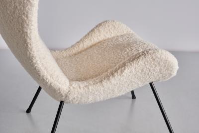 Fritz Neth Fritz Neth Madame Lounge Chair in White Nobilis Boucl Correcta Germany 1958